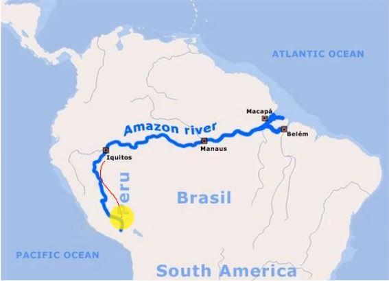 Amazon river on map