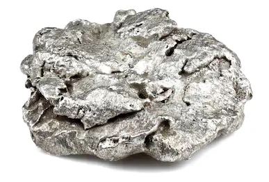 silver mineral with metallic luster